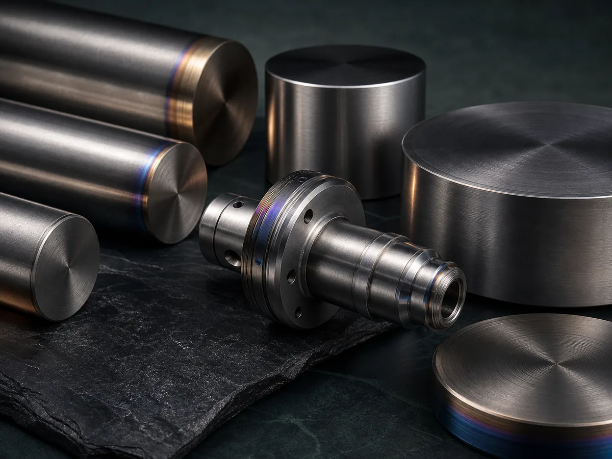 Titanium alloy bars, billets, and turned components